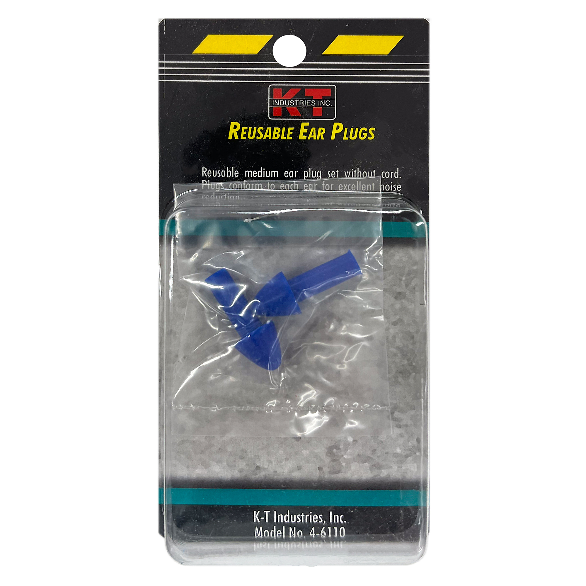K-T Industries Reusable Earplugs Set — Medium, Model# 4-6110